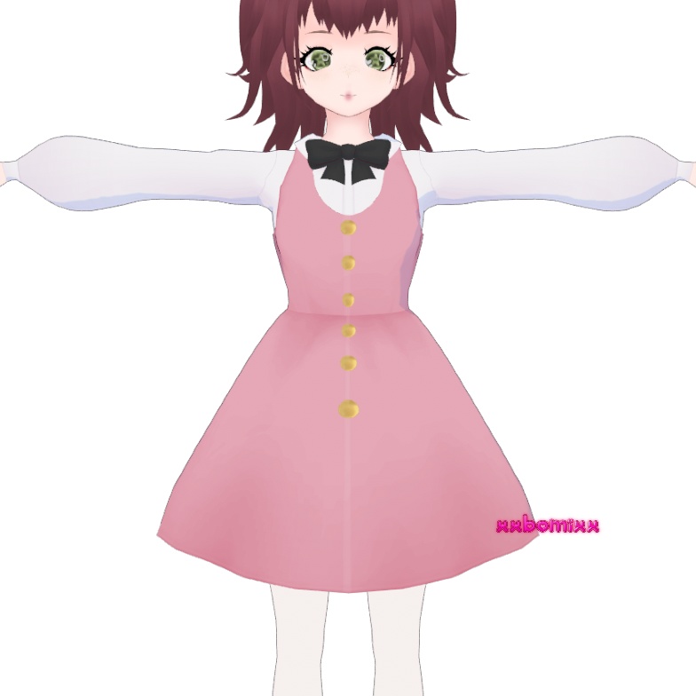 《 VRoid 》salmon overall dress