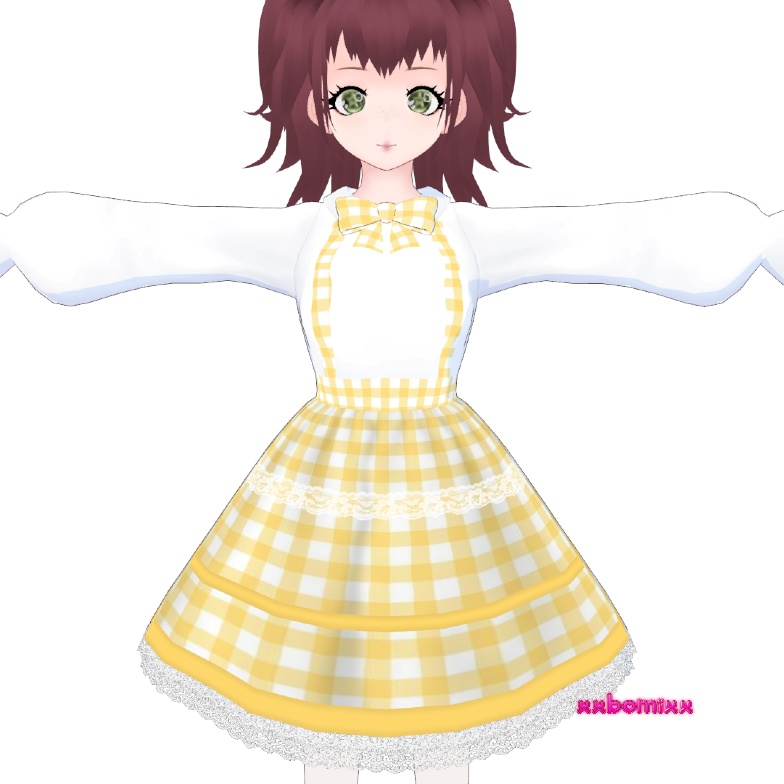 《 VRoid 》yellow plaid dress