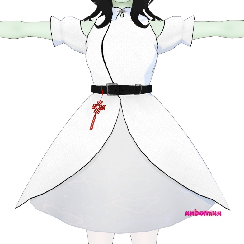 《 VRoid 》white & black qipao