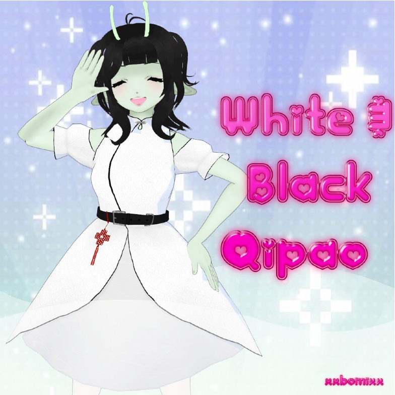 《 VRoid 》white & black qipao