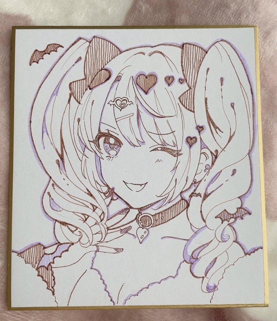 【手書き色紙】あくまちゃん