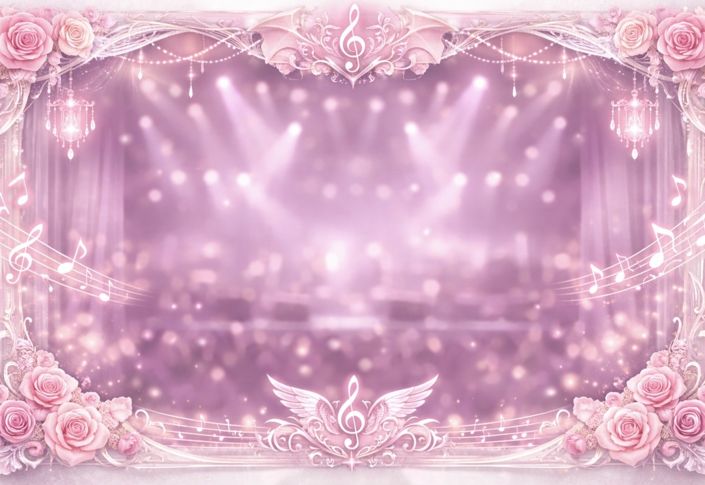 【配信用背景】ゴシック・ローズ：パステルピンク（歌枠・雑談）