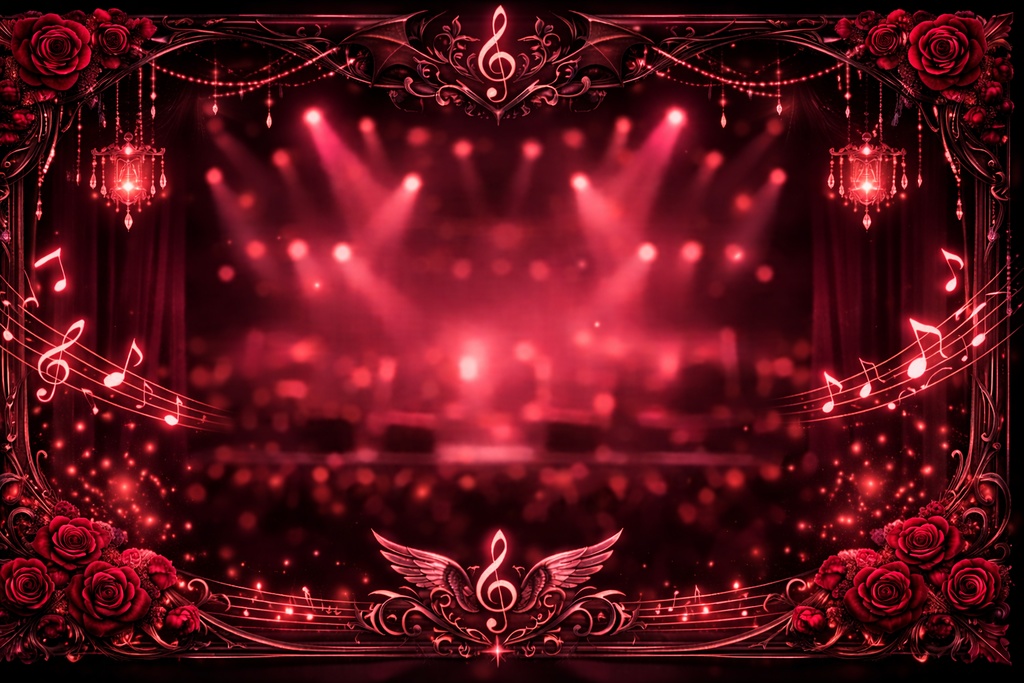 【配信用背景】ゴシック・ローズ：ディープレッド（歌枠・雑談）