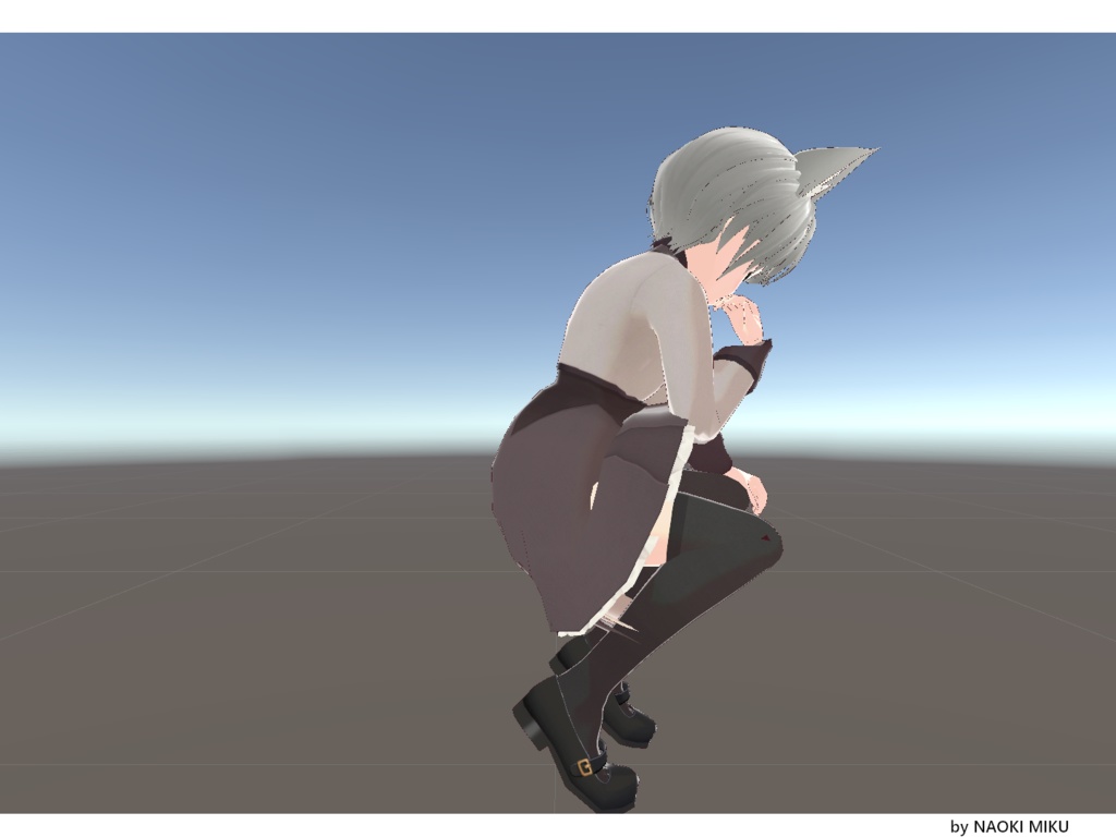 【無料】Unity 考える人風ポーズ