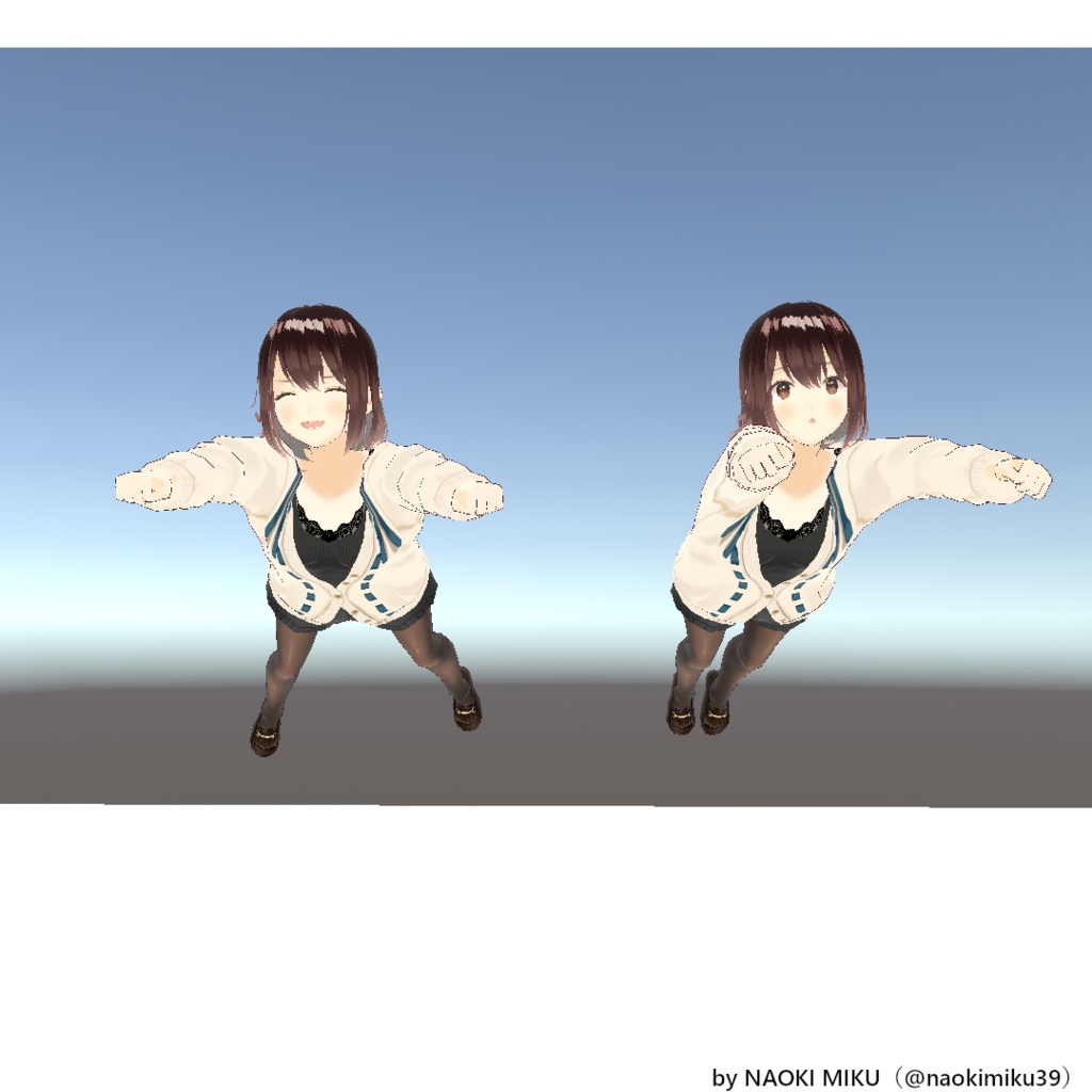 【無料】Unity 首狩り族ギャル ポーズ