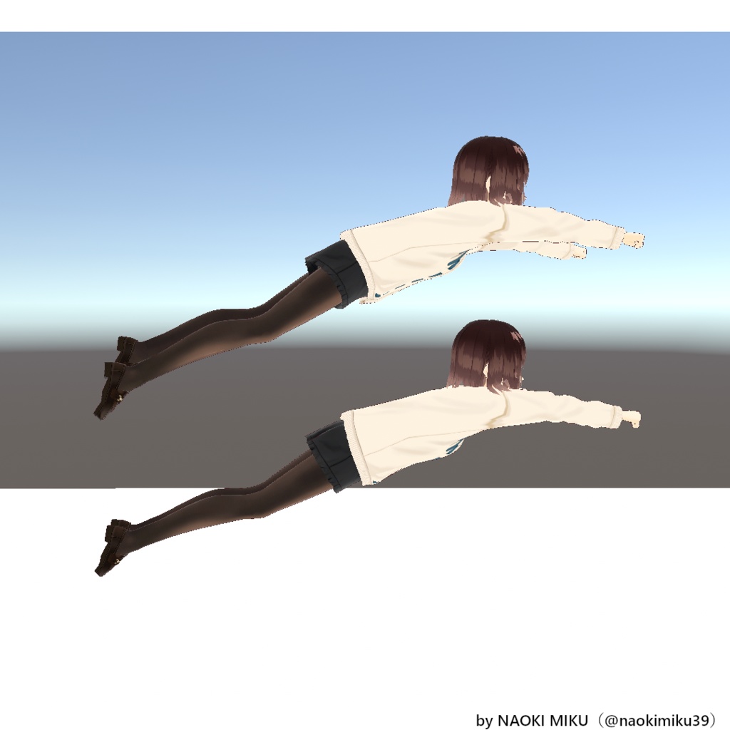 【無料】Unity 首狩り族ギャル ポーズ