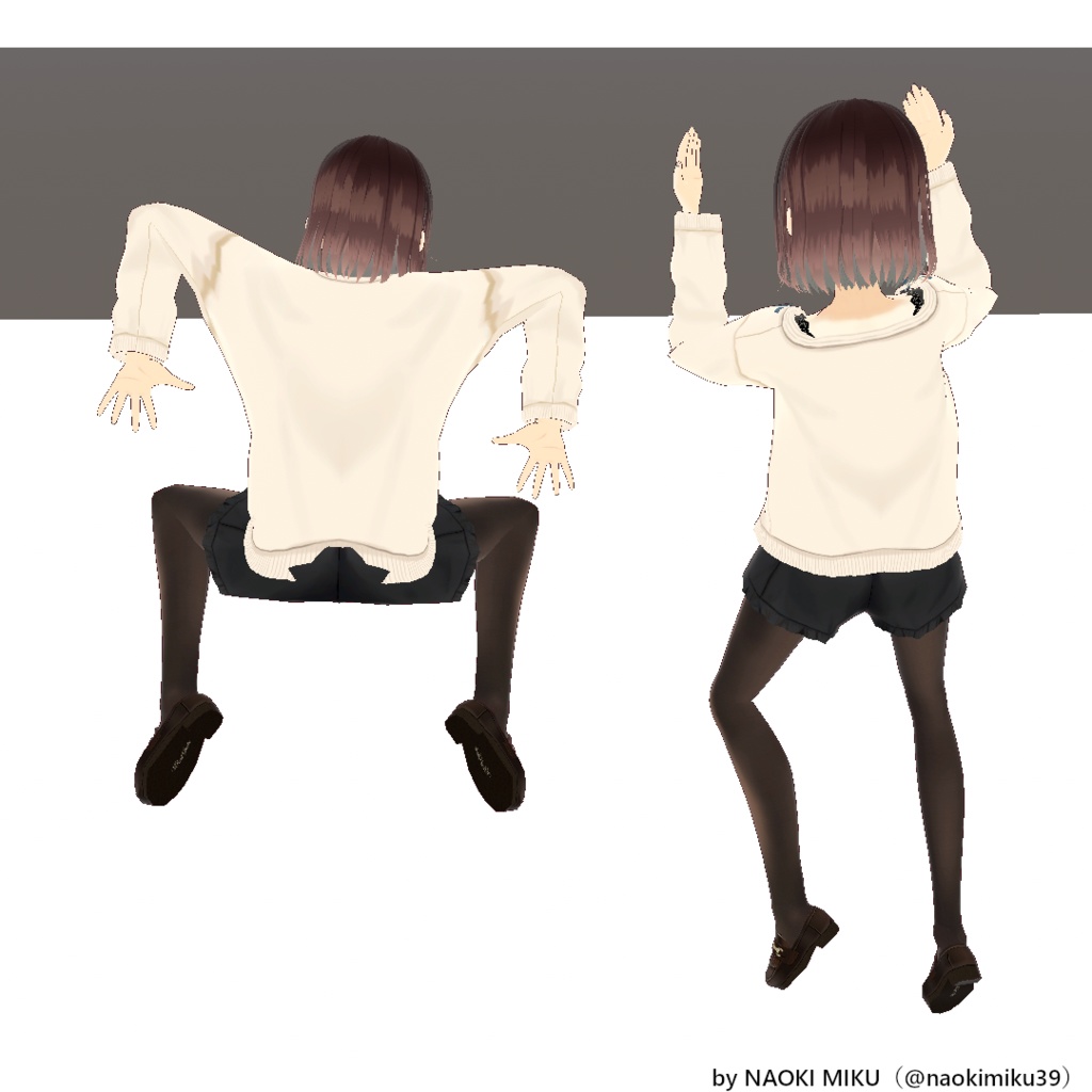 【無料】Unity 首狩り族ギャル ポーズ