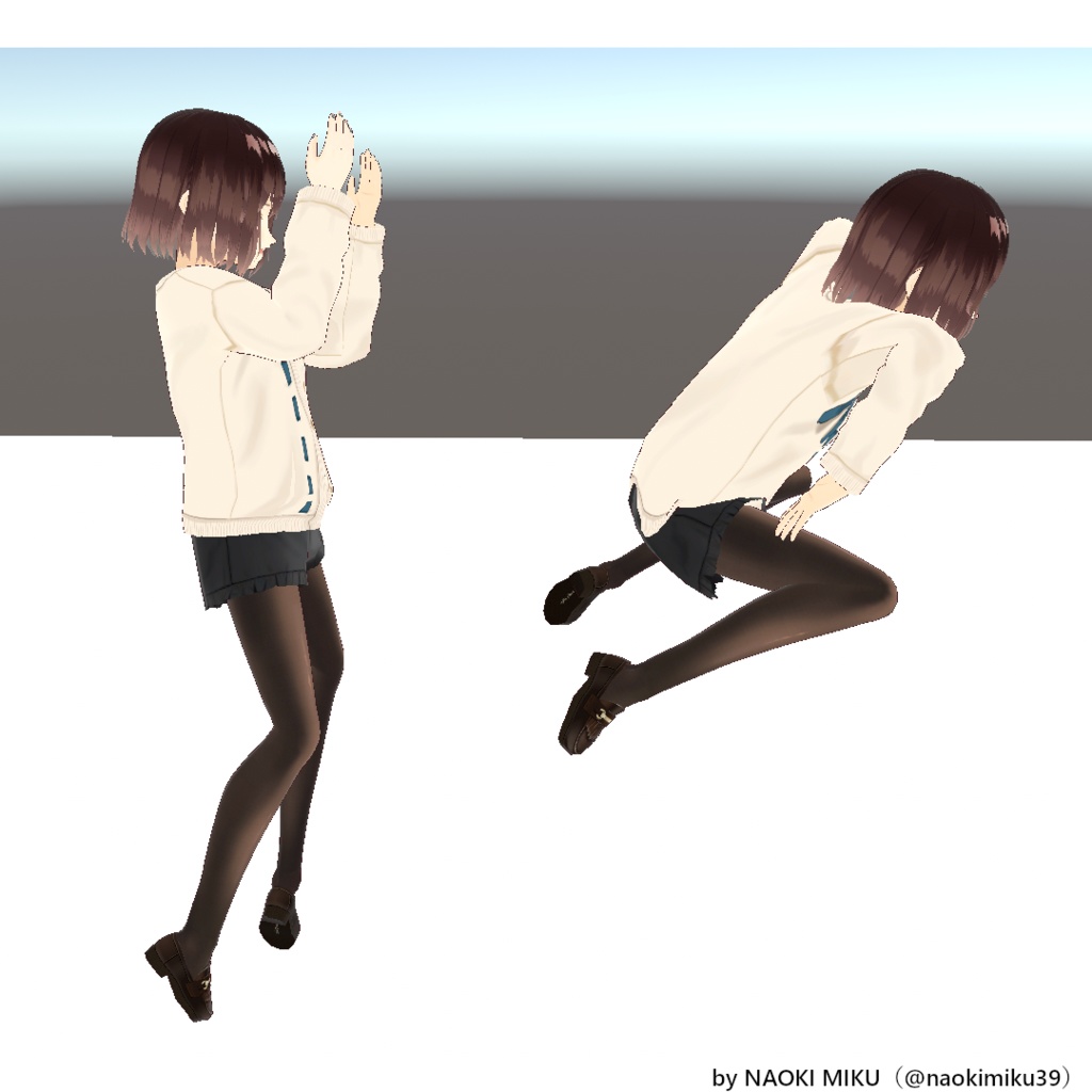 【無料】Unity 首狩り族ギャル ポーズ