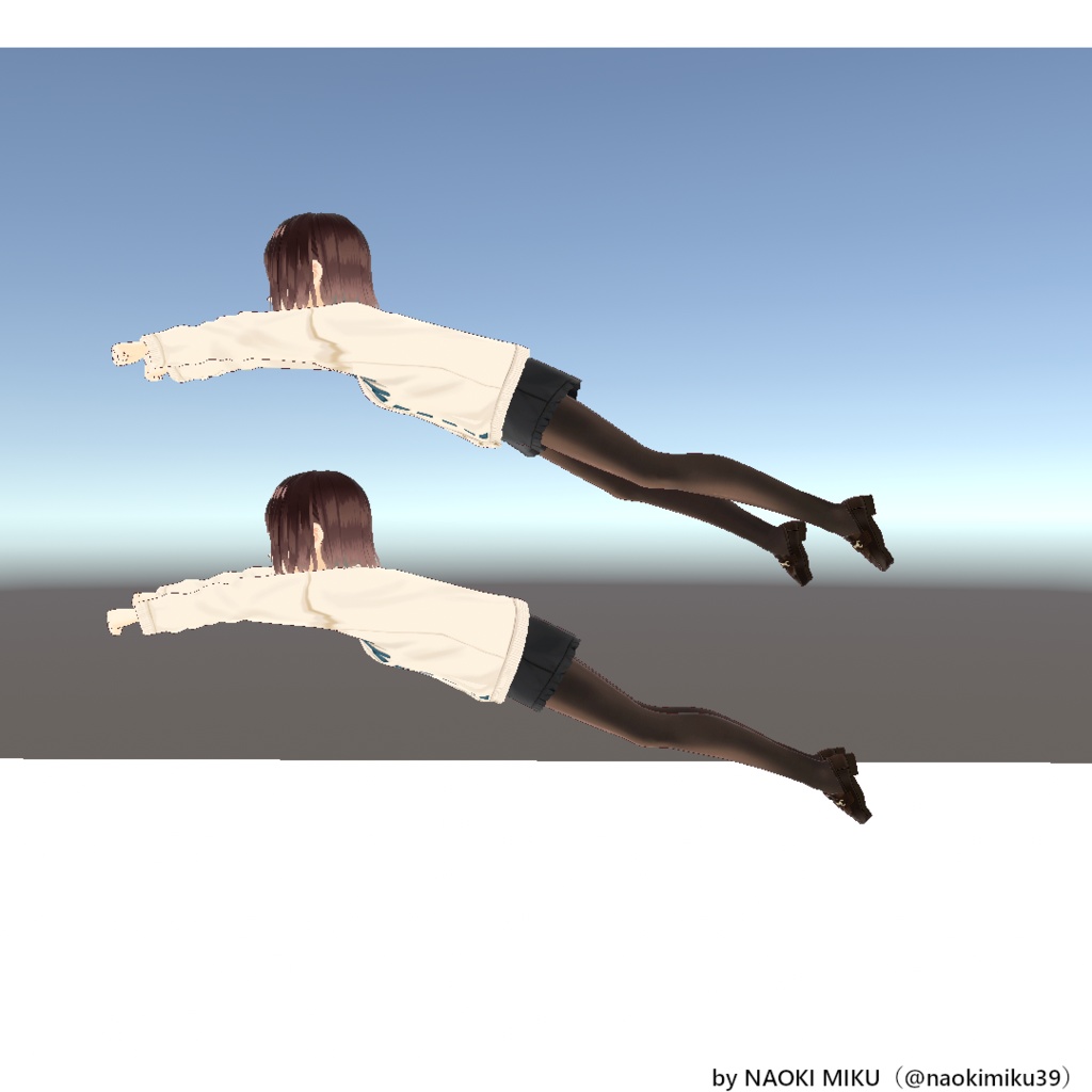 【無料】Unity 首狩り族ギャル ポーズ