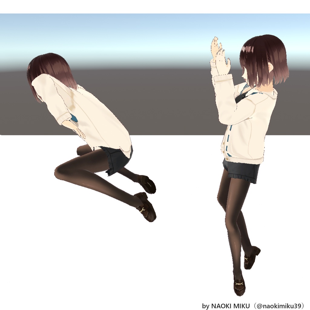 【無料】Unity 首狩り族ギャル ポーズ