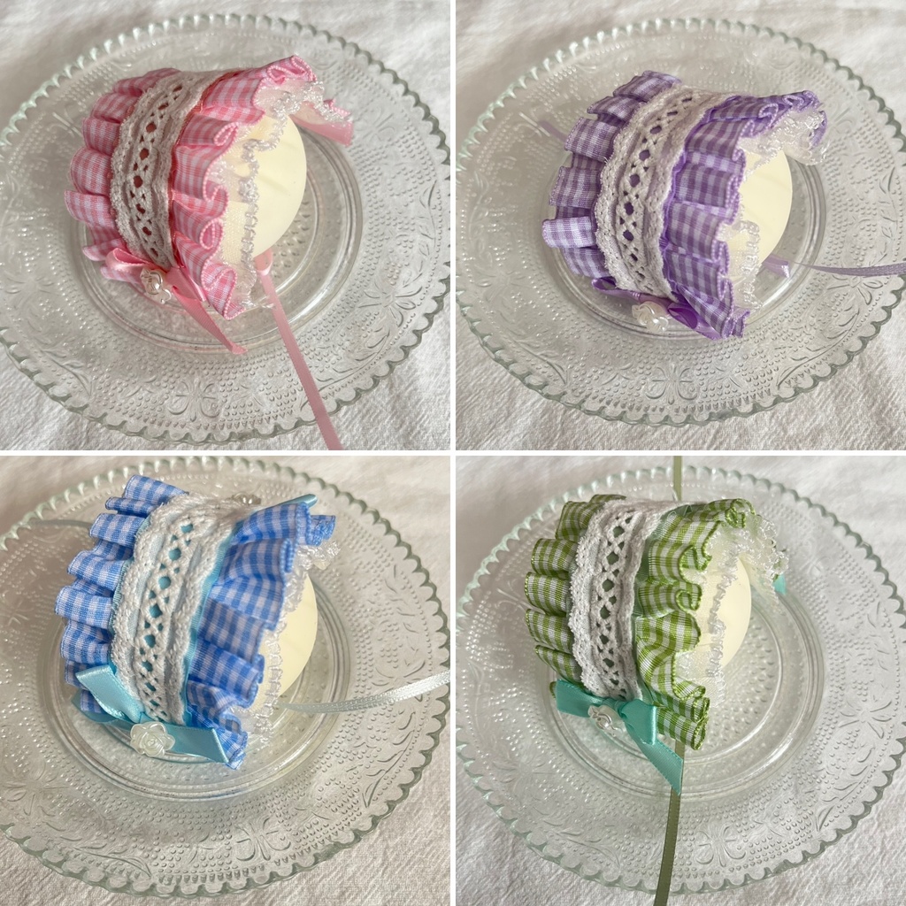 8cmぬい用ヘッドドレス check pattern 