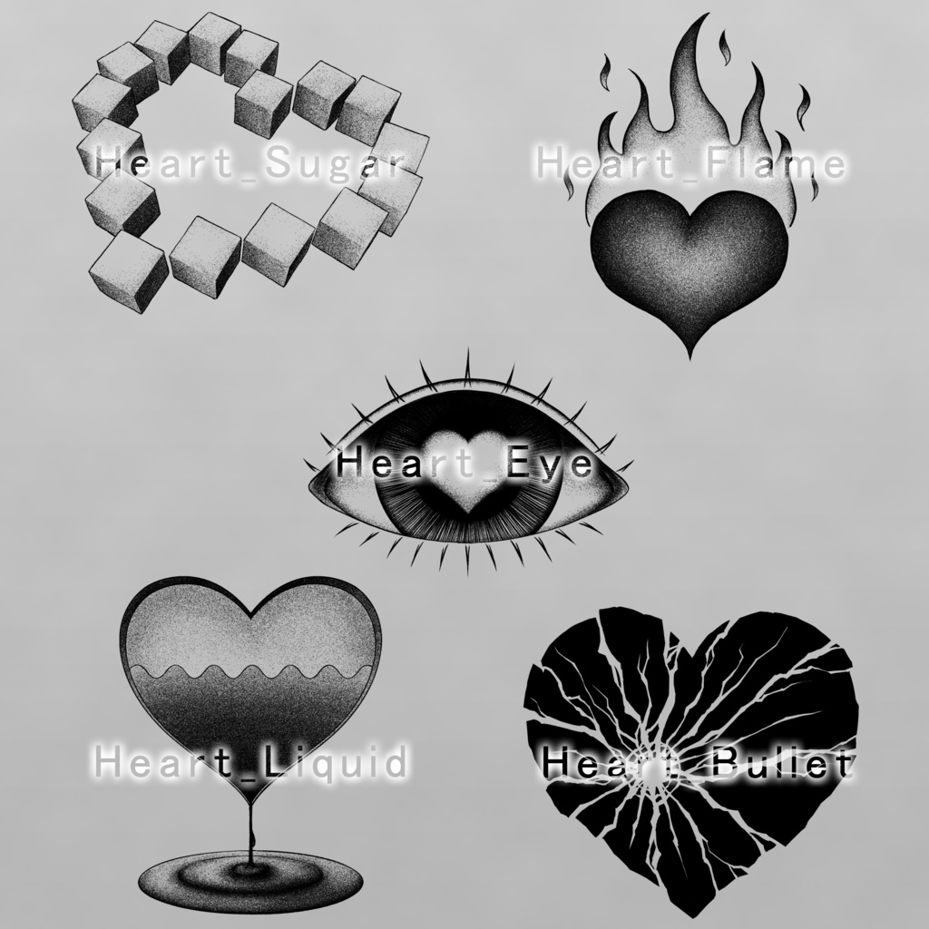 HeartTattooSet