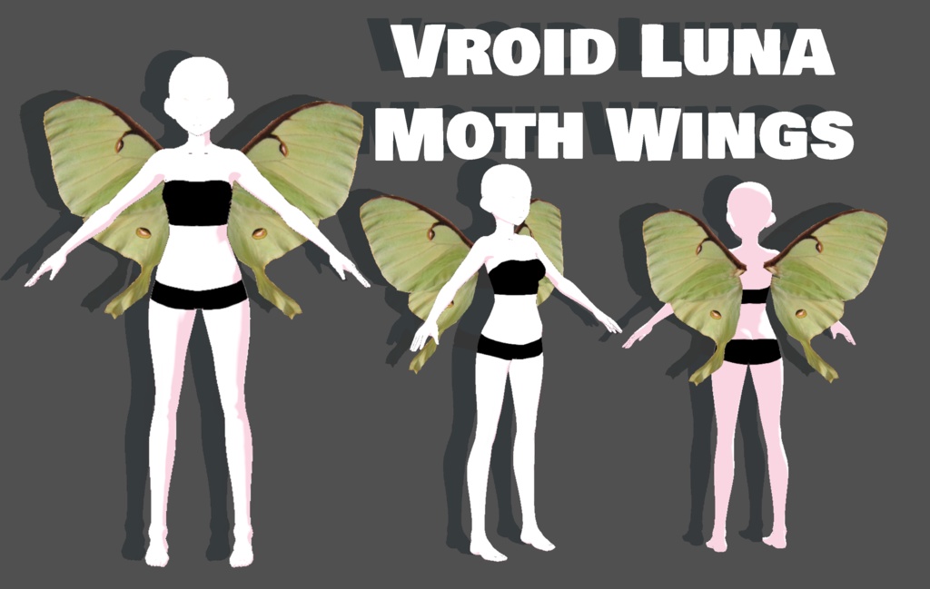 Fairy Luna Moth Wings Hair Preset Vroid