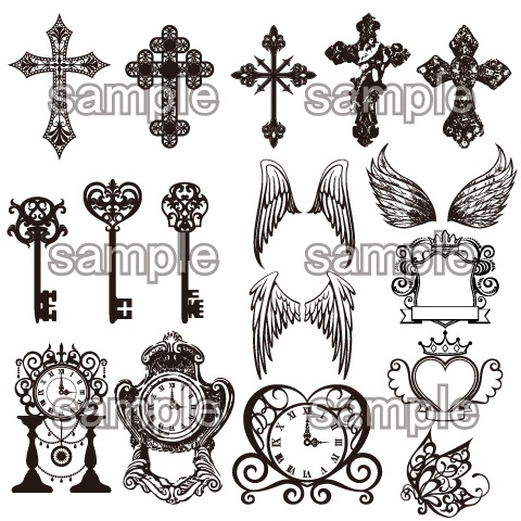 ゴシック調デザインパーツ素材集 デコレーション&パターン編