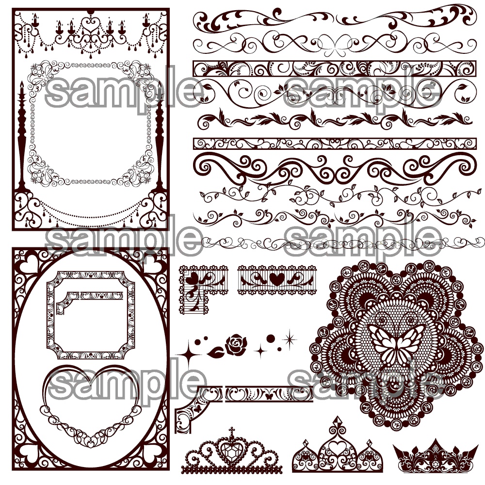 ゴシック調デザインパーツ素材集 オールインパック EPS・PNGセット