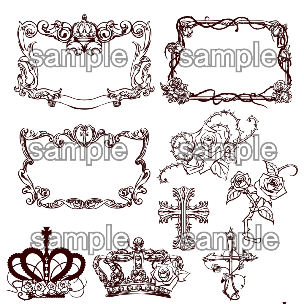 英国調デザインパーツ素材集 EPS・PNGセット