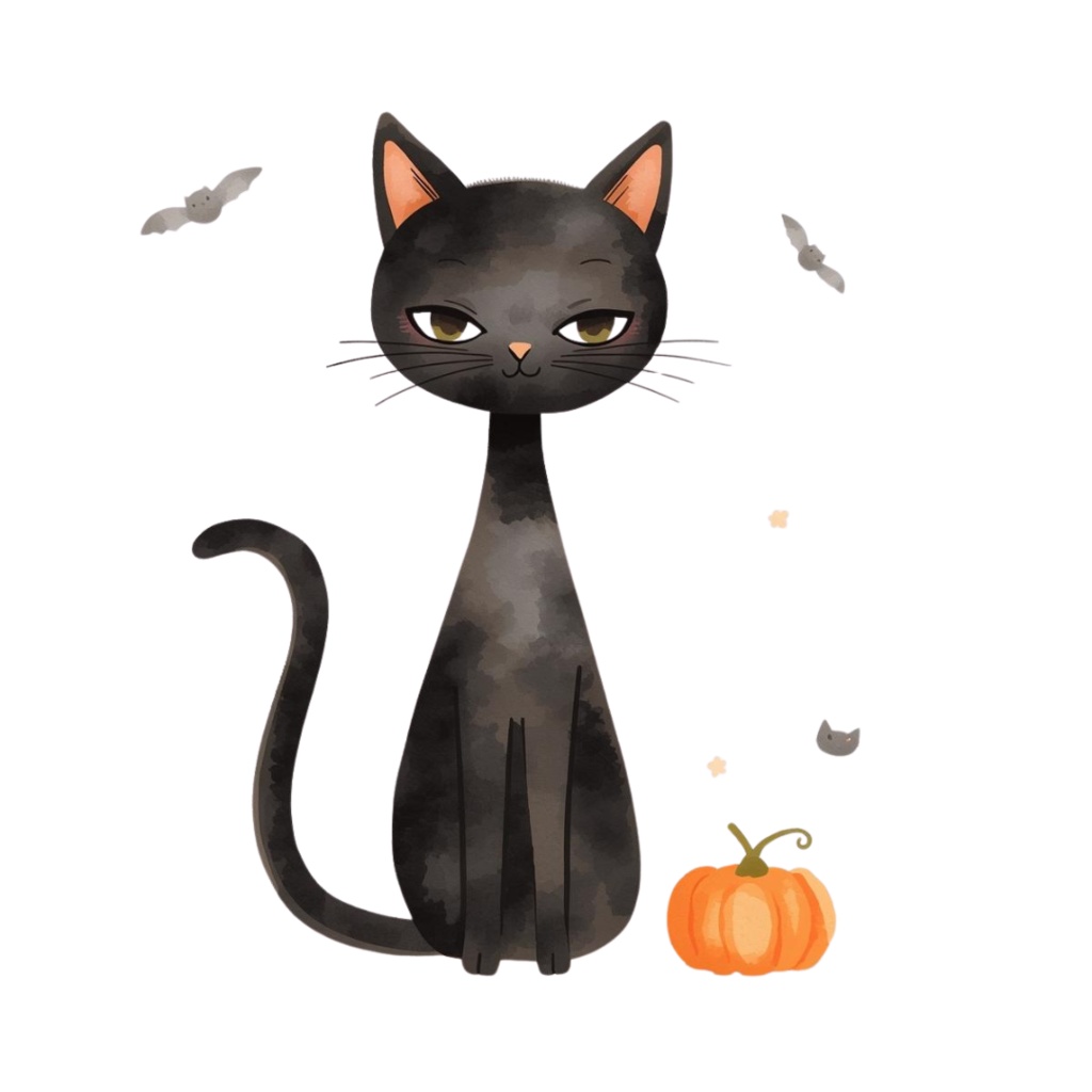 可愛い水彩画のハロウィンクリップアート 31点セット(PNG)