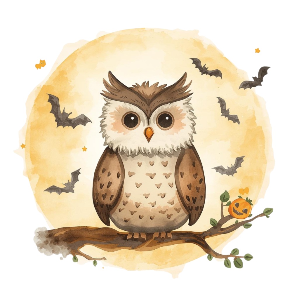 可愛い水彩画のハロウィンクリップアート 31点セット(PNG)