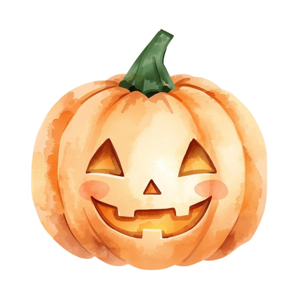 可愛い水彩画のハロウィンクリップアート 31点セット(PNG)