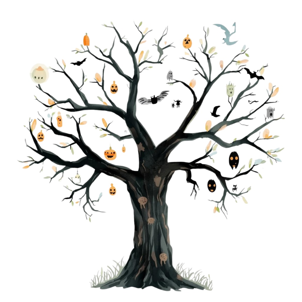 可愛い水彩画のハロウィンクリップアート 31点セット(PNG)