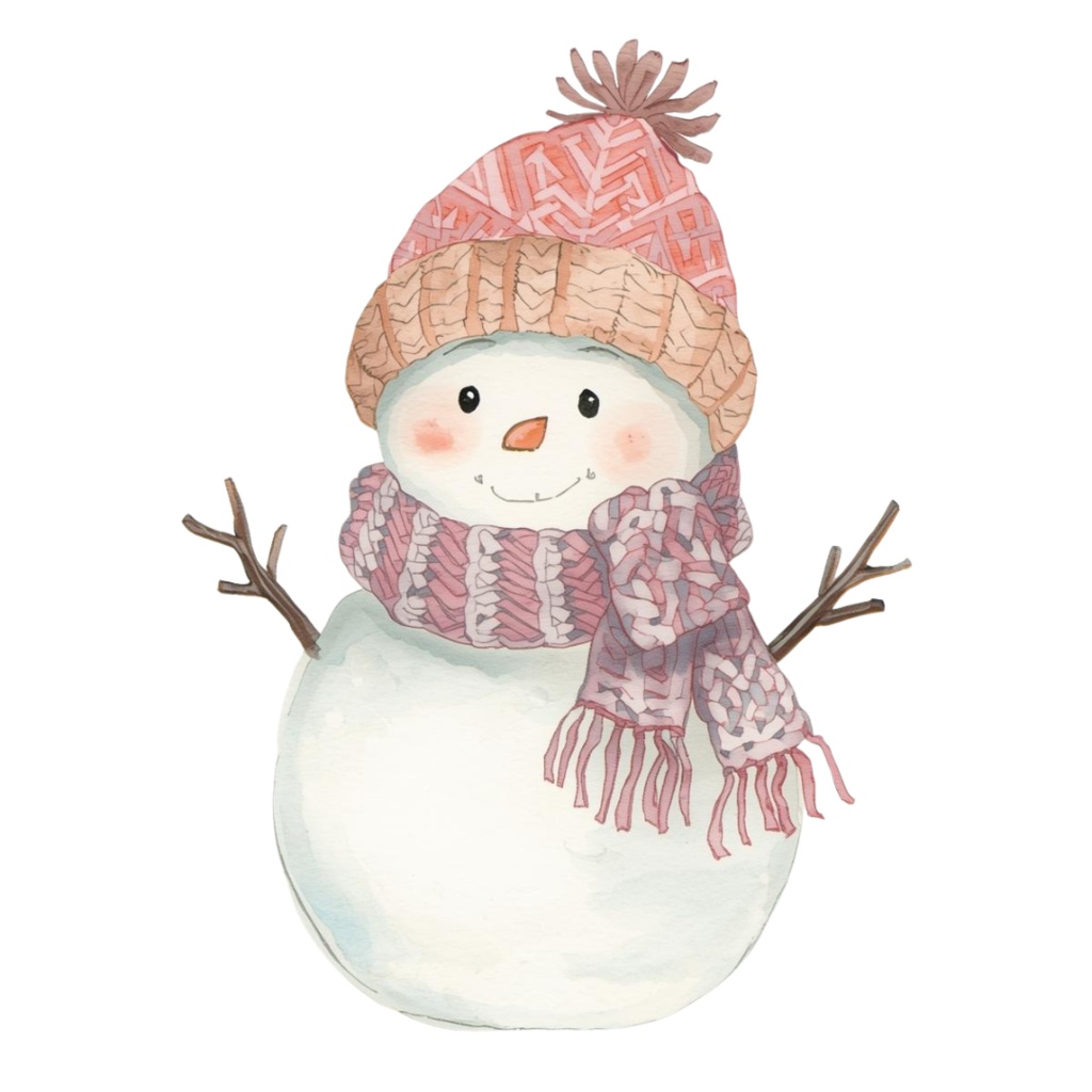 可愛い水彩画の冬のクリップアート 20点セット(PNG)