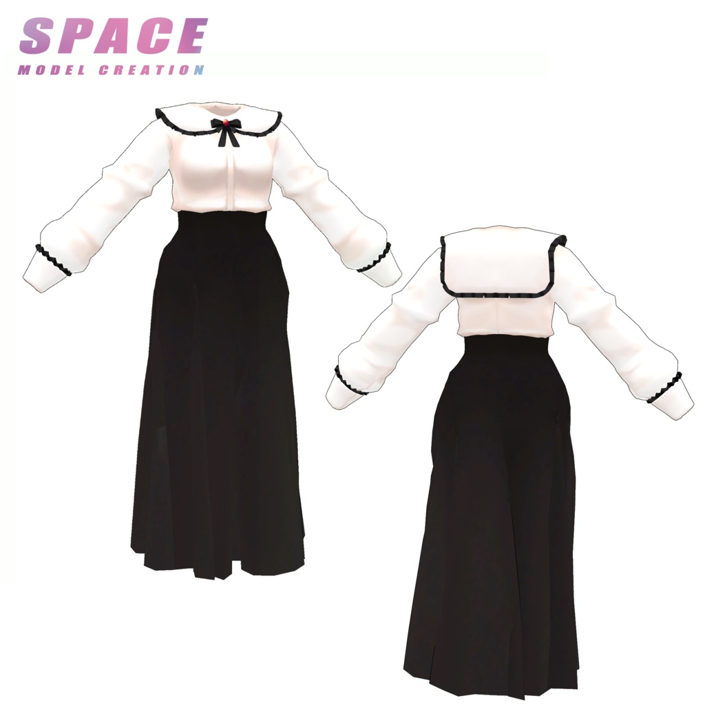 ブラウス&ロングスカート