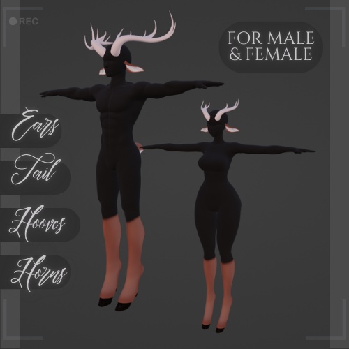 Reindeer hoof set - for male and female - personal only