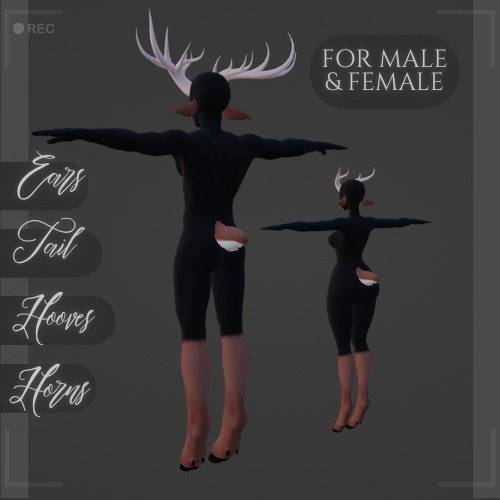 Reindeer hoof set - for male and female - personal only
