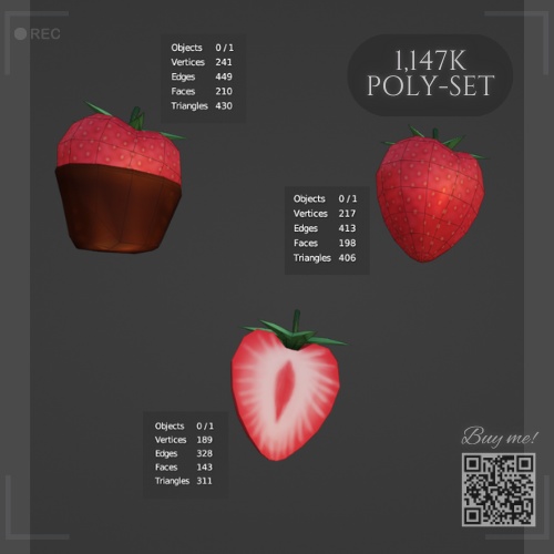 Strawberry set - Commercial & Personal license