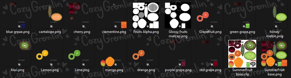 Summer fruits - DIY & Accessory vers. !FOR BLENDER! - !Personal only!