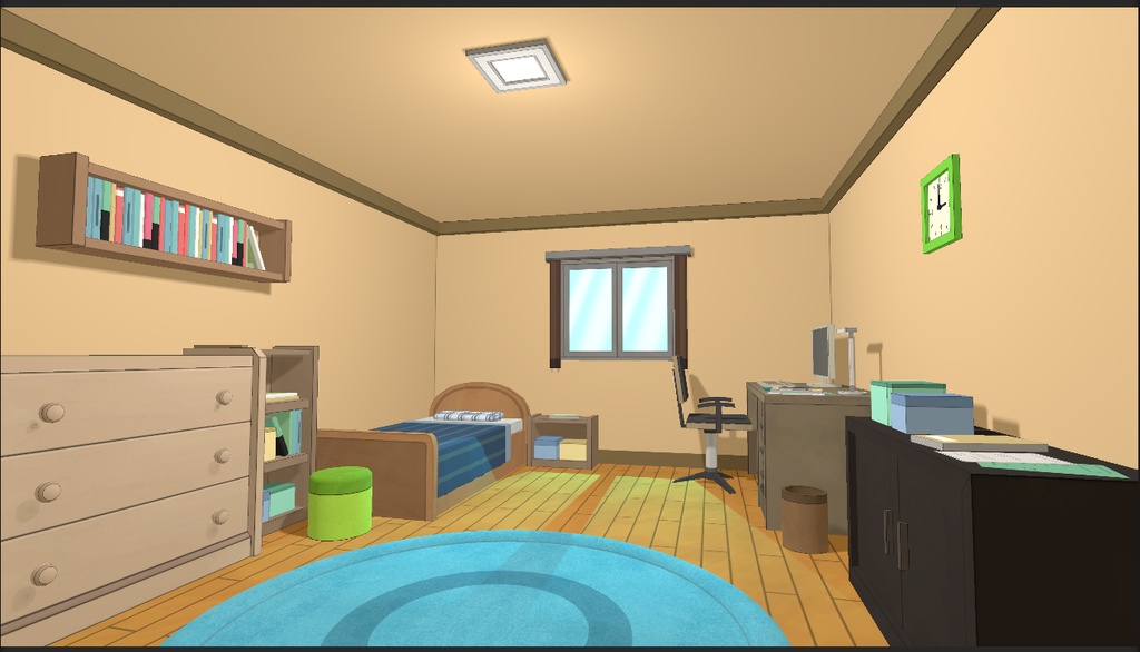【VRChatワールドアセット】アニメ風のインテリアシーン