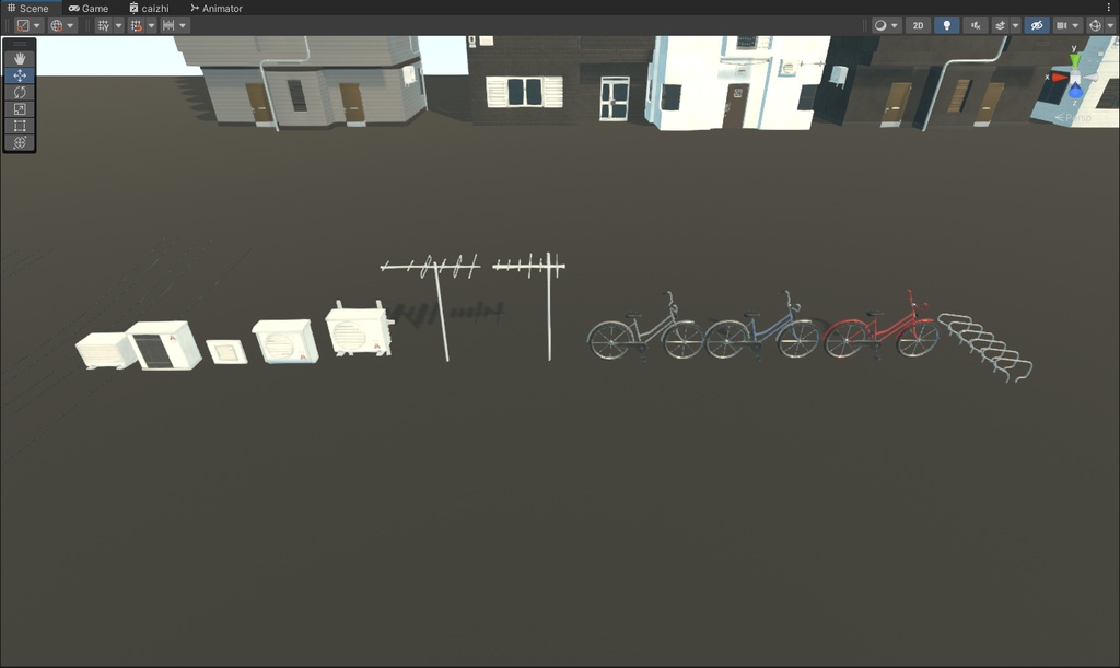 【VRChat世界の資産】アニメ風の街並み装飾シーン