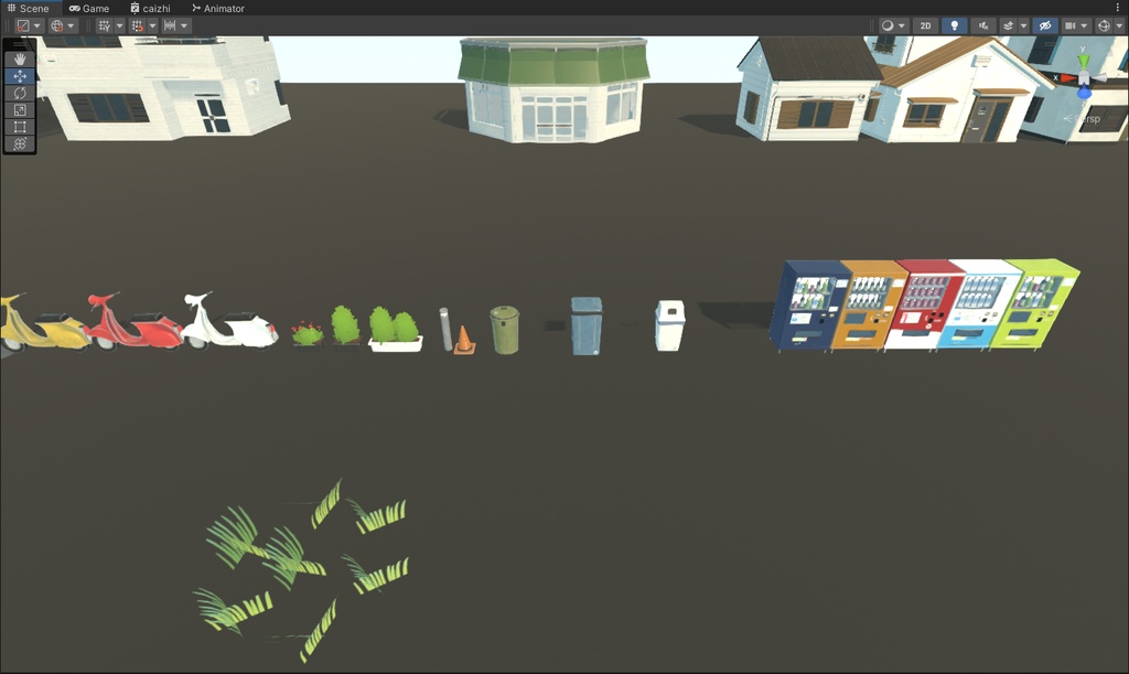 【VRChat世界の資産】アニメ風の街並み装飾シーン