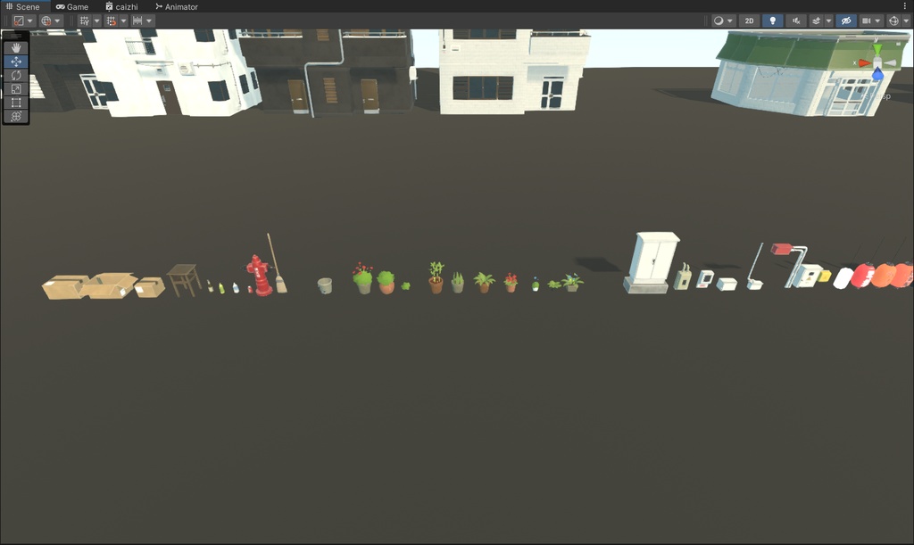 【VRChat世界の資産】アニメ風の街並み装飾シーン