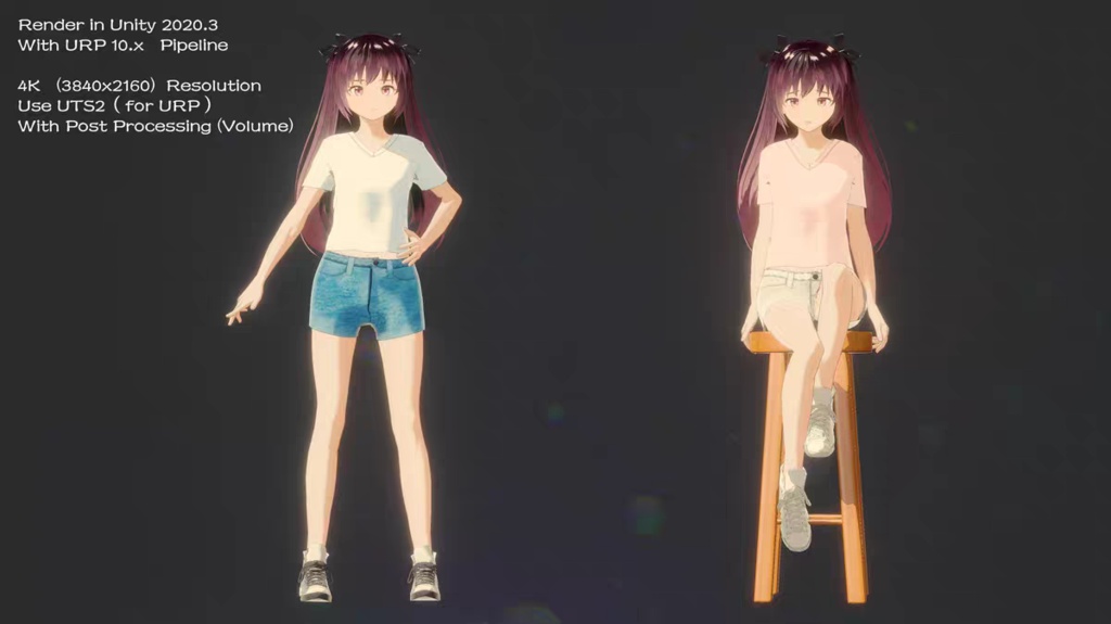 アニメ美少女キャラクター骨格モデル