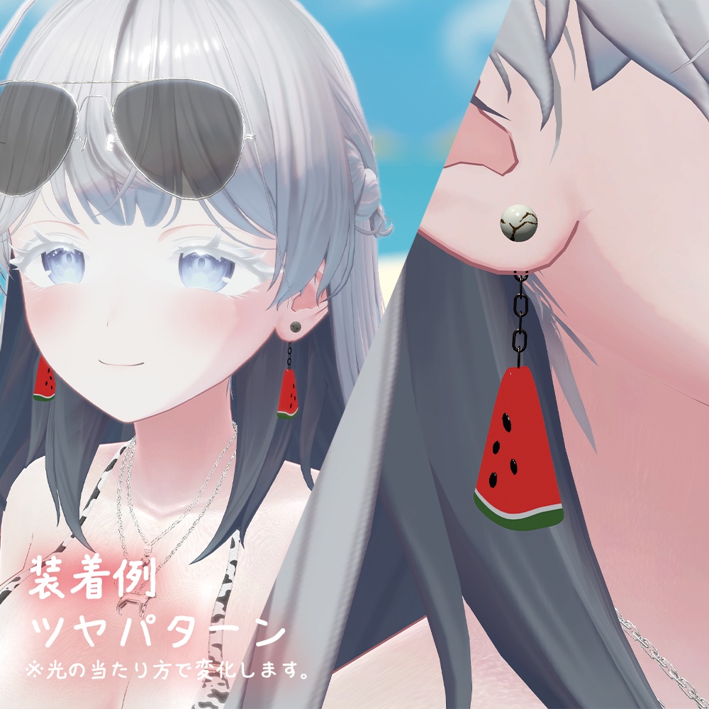【PB対応】耳元の水分補給🍉(スイカイヤリング)【全14色×2パターン】