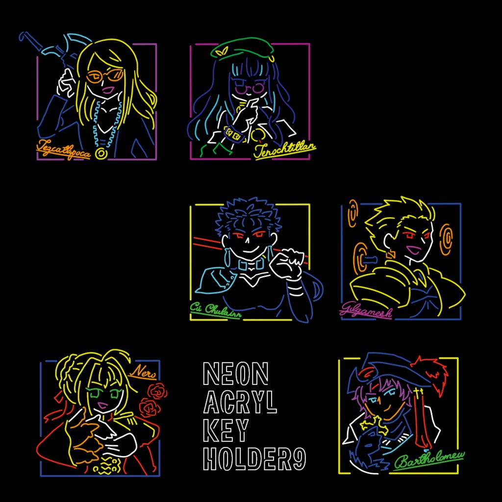 FGOネオン風アクキー9