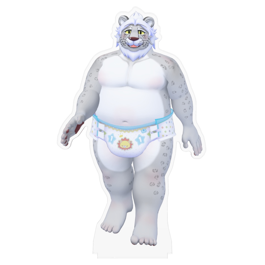 ユキヒョウのマクシムくんアクリルフィギュア(オムツ)
