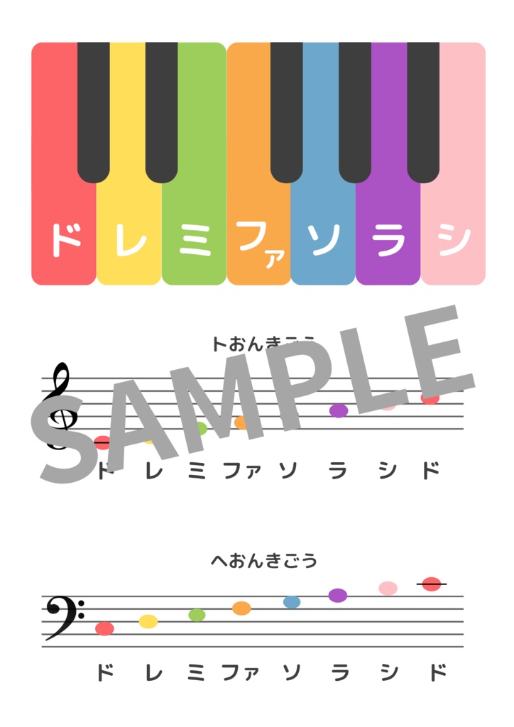 音符の読み始めに♪ドレミファソラシド プリント