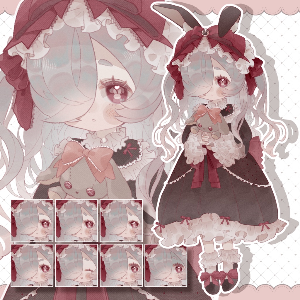 立ち絵素材_ロリータうさぎちゃん【表情差分計14種】