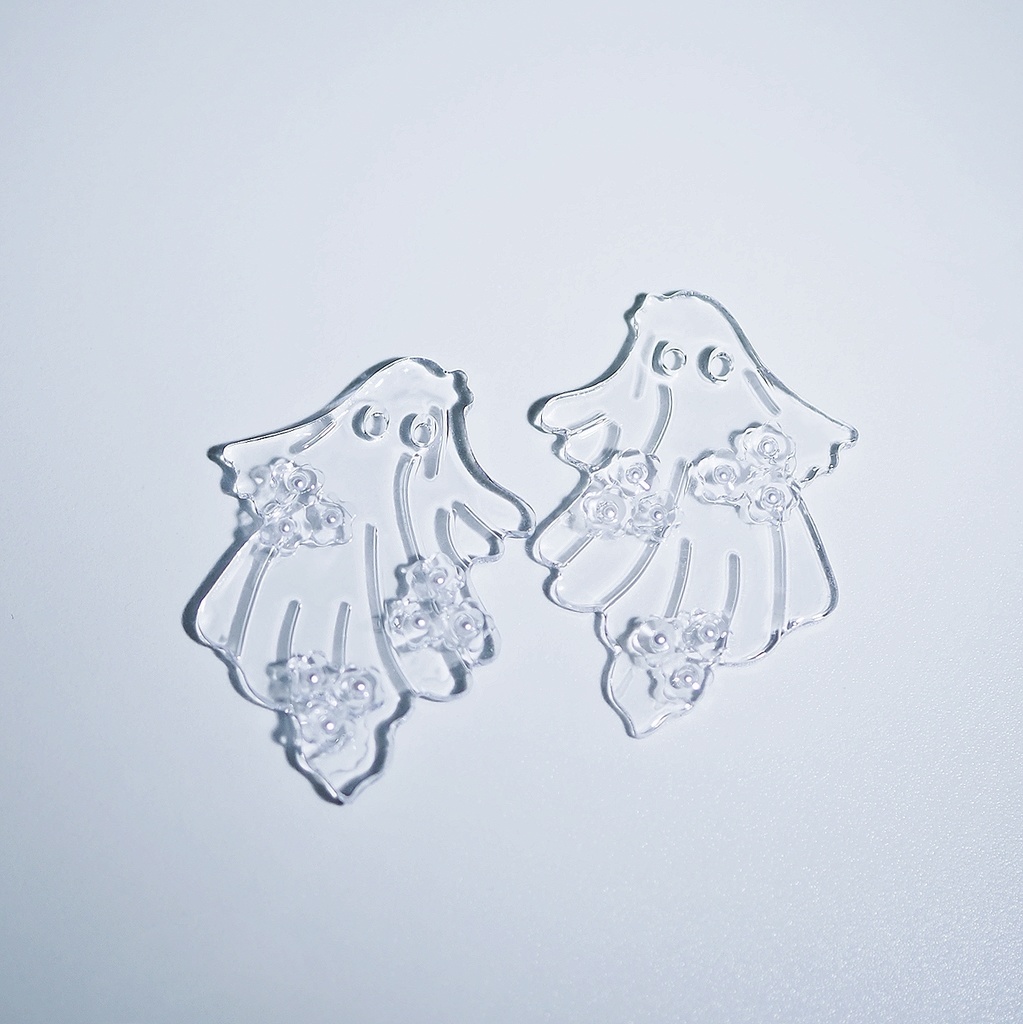 clear ghost pierce【イヤリング変更可】