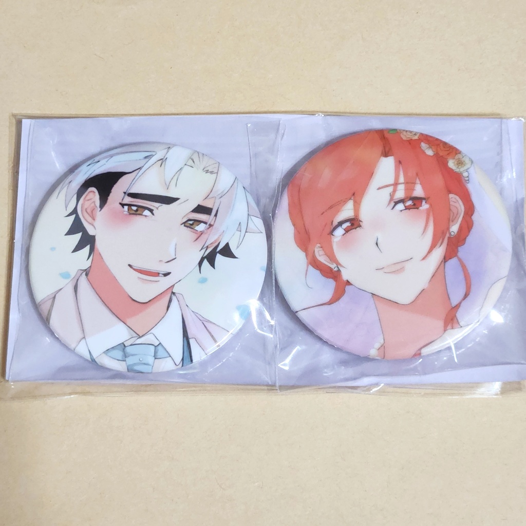 竜筆缶バッジセット