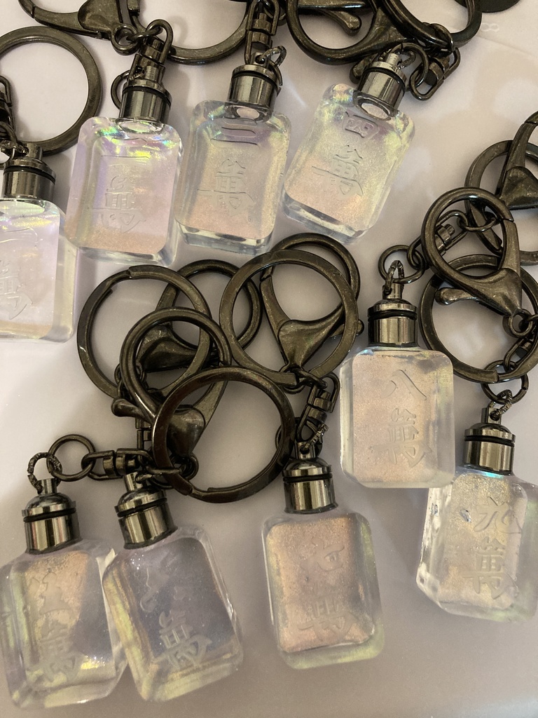 光る!麻雀牌キーホルダー(筒子・シルバー)