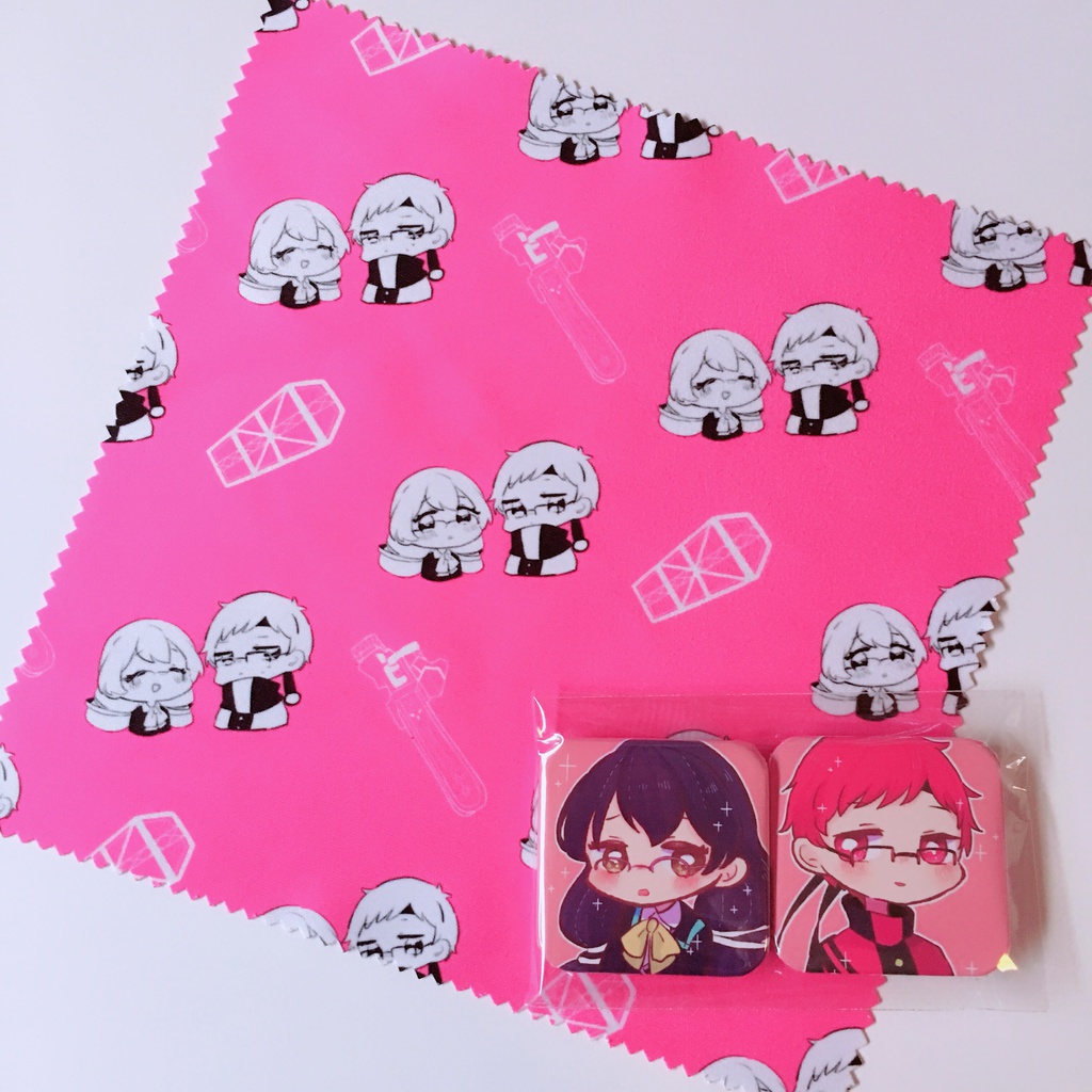 のほルチ眼鏡拭き＋缶バッジセット