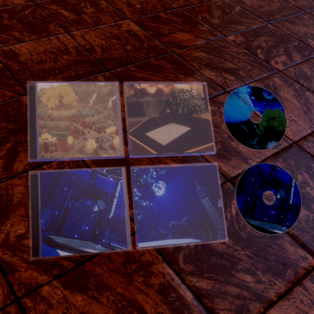 CDケース&CD 3Dモデル