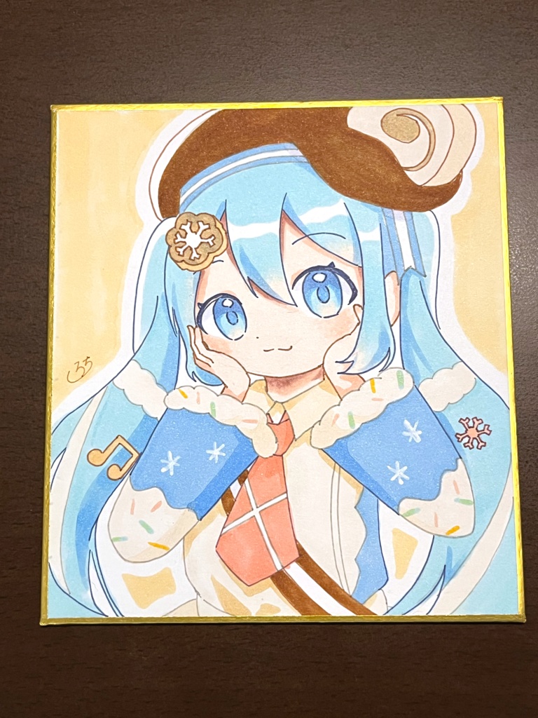 手描きミニ色紙 雪ミク2026