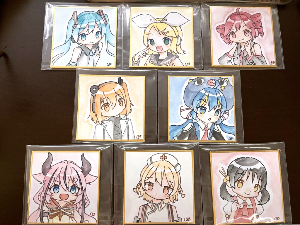 手描き豆色紙 ボーカロイドなど合成音声キャラ