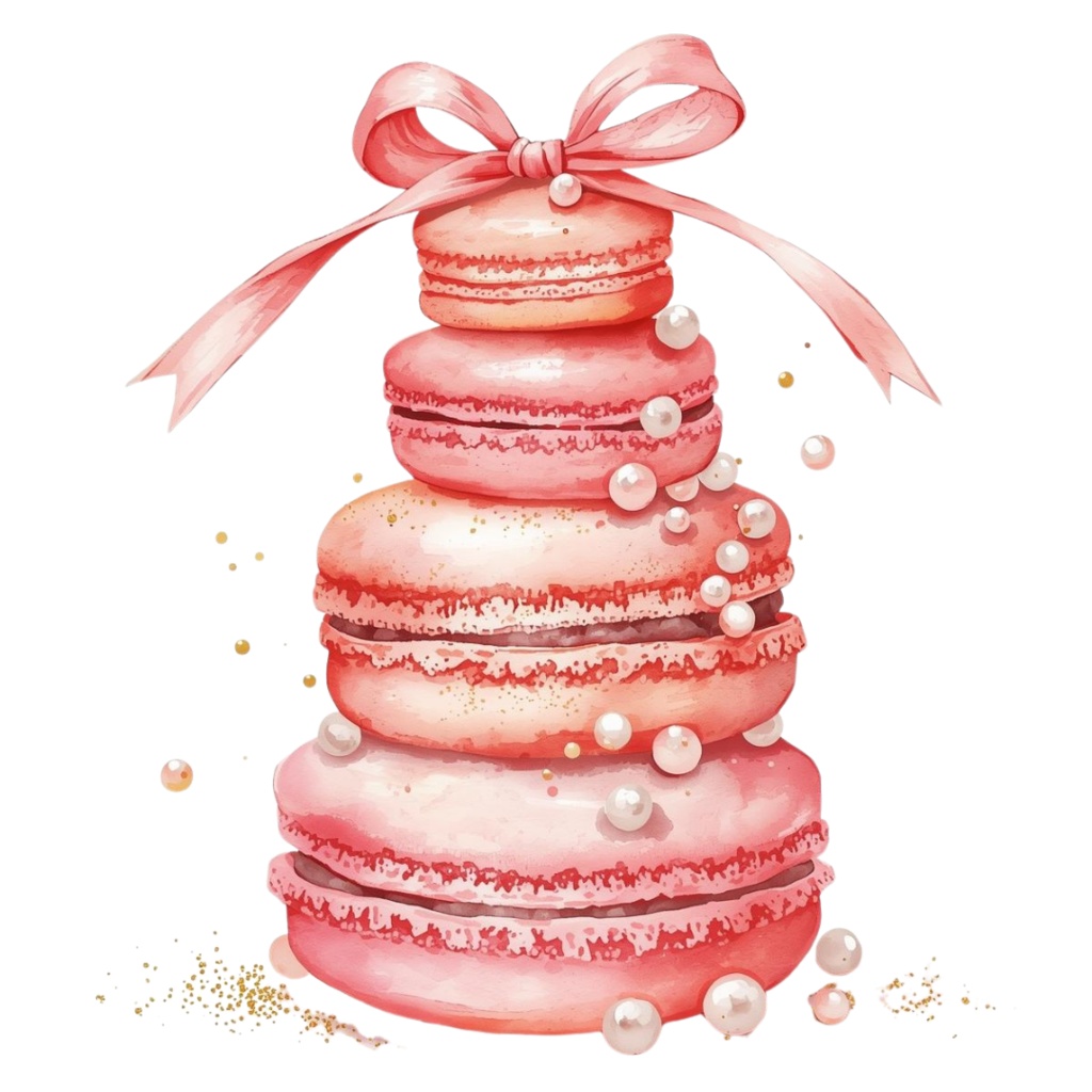 【水彩アンティーク】ピンクスイーツコレクション クリップアートセット Vol.1