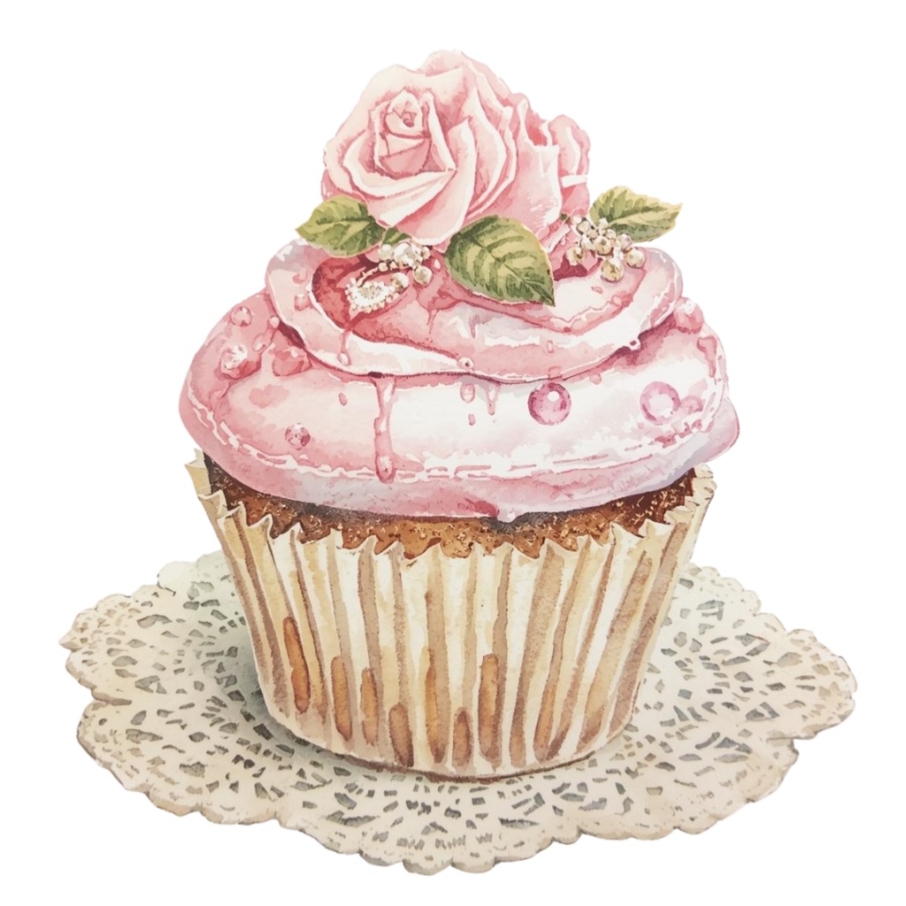 【水彩アンティーク】ピンクスイーツコレクション クリップアートセット Vol.1