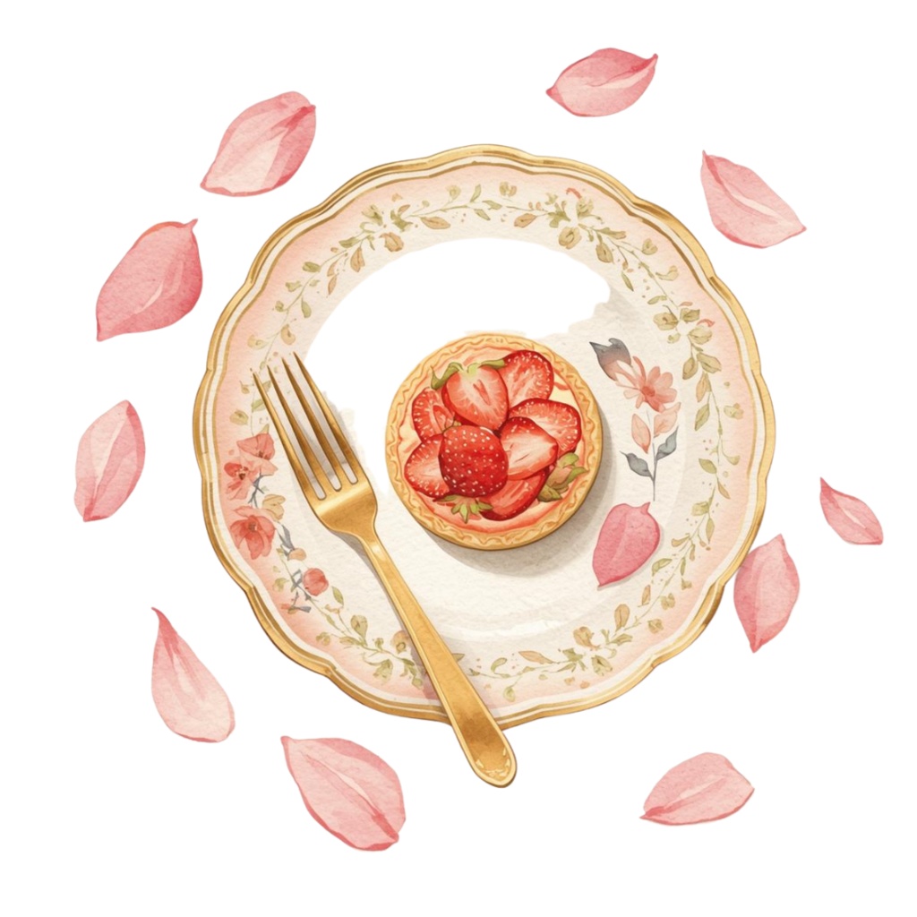 【水彩アンティーク】ピンクスイーツコレクション クリップアートセット Vol.1